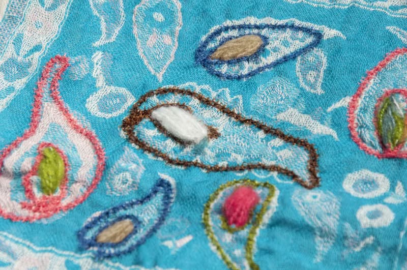 羊絨毯 刺繡毛毯 羊毛蓋毯 保暖披肩 手織圍巾 水煮羊毛披肩/針織圍巾/刺繡圍巾/羊絨披巾/喀什米爾Cashmere-花