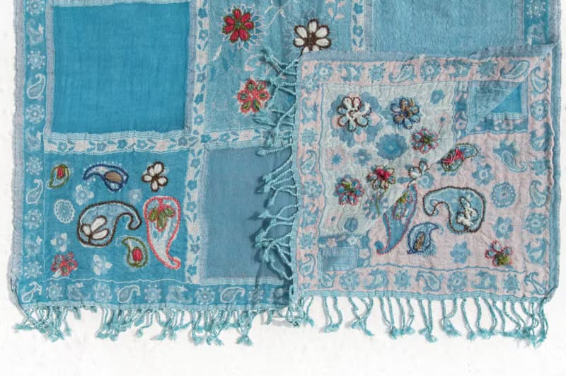 羊絨毯 刺繡毛毯 羊毛蓋毯 保暖披肩 手織圍巾 水煮羊毛披肩/針織圍巾/刺繡圍巾/羊絨披巾/喀什米爾Cashmere-花