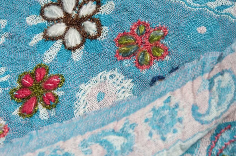 羊絨毯 刺繡毛毯 羊毛蓋毯 保暖披肩 手織圍巾 水煮羊毛披肩/針織圍巾/刺繡圍巾/羊絨披巾/喀什米爾Cashmere-花