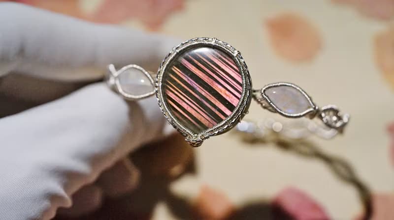 純手工製作銀繞線三石款經典手鐲