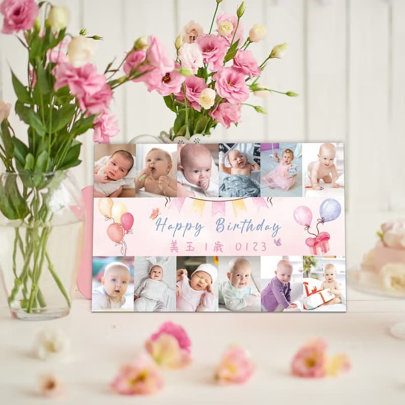 週歲相框 一歲生日佈置 12月相框 birthday decoration 寶寶生日