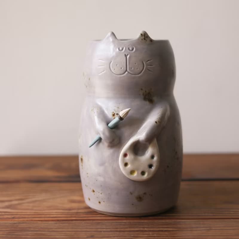 畫家 吉普貓 花器 丨 餐具置物罐