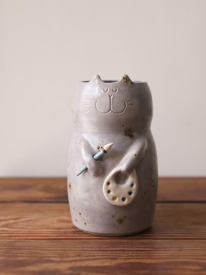 畫家 吉普貓 花器 丨 餐具置物罐