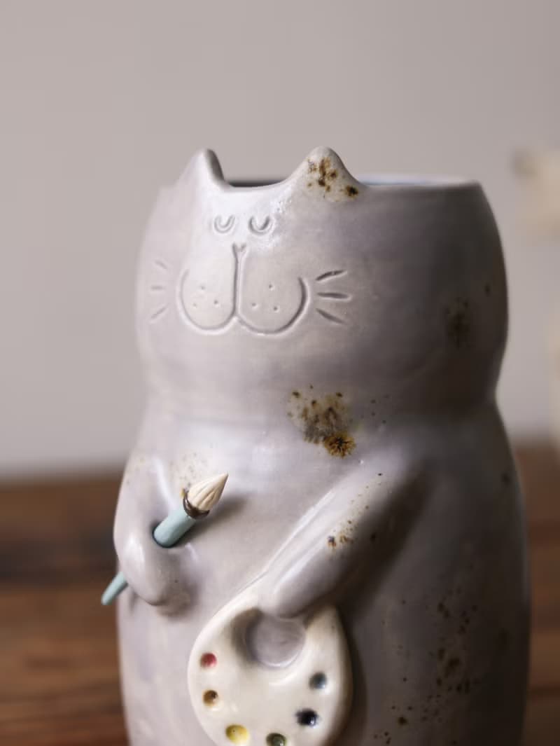 畫家 吉普貓 花器 丨 餐具置物罐