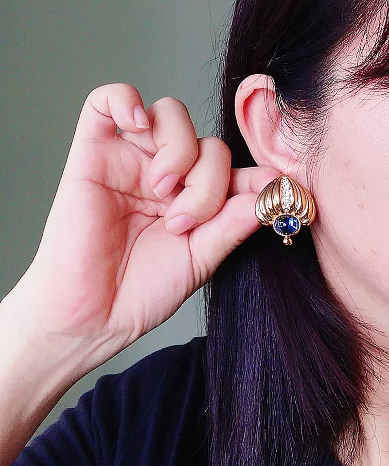 Vintage Jewelry 西洋古董飾品 Krementz 優美 氣質 針式耳環