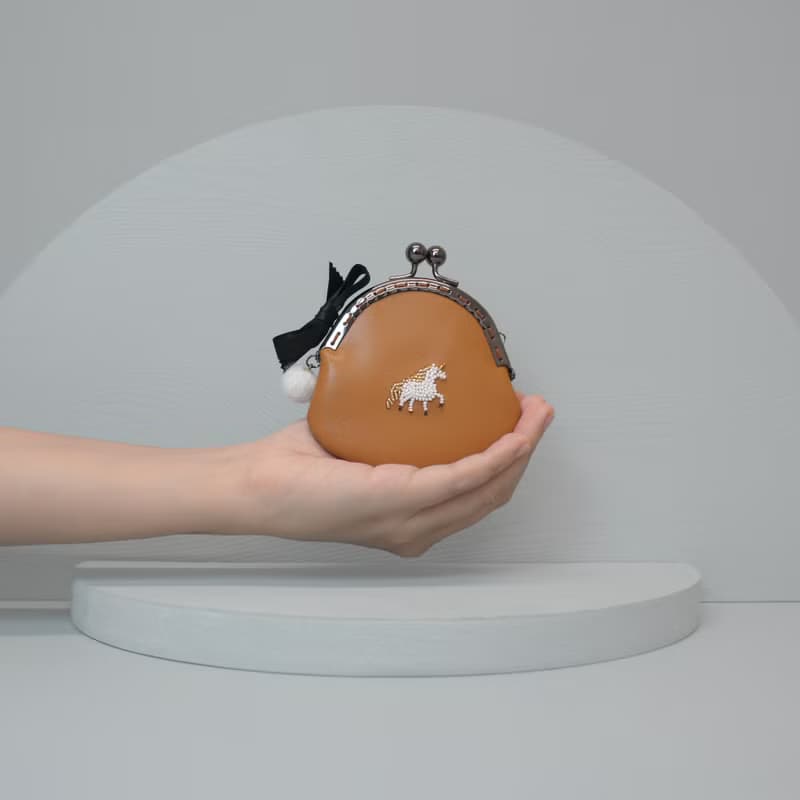 口金零錢包-繡珠獨角獸