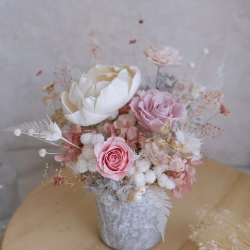 【永生花盆花】永生花/居家裝飾/開幕/新居/賀禮/送禮/甜美夢幻款