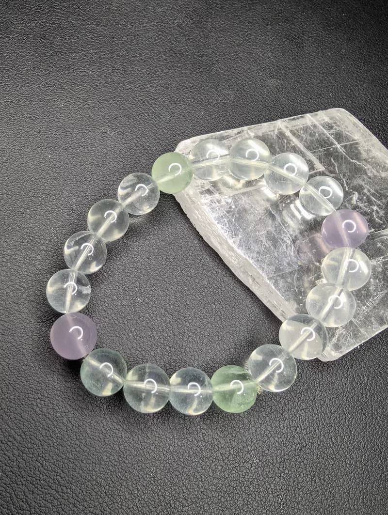 彩螢石 10mm 手串 手鍊 天然水晶 水晶