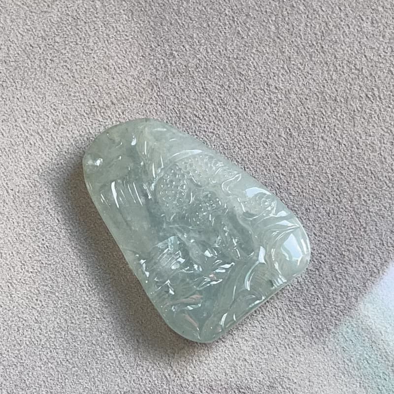 冰種翡翠山水牌 | 天然緬甸A貨翡翠 | 送禮