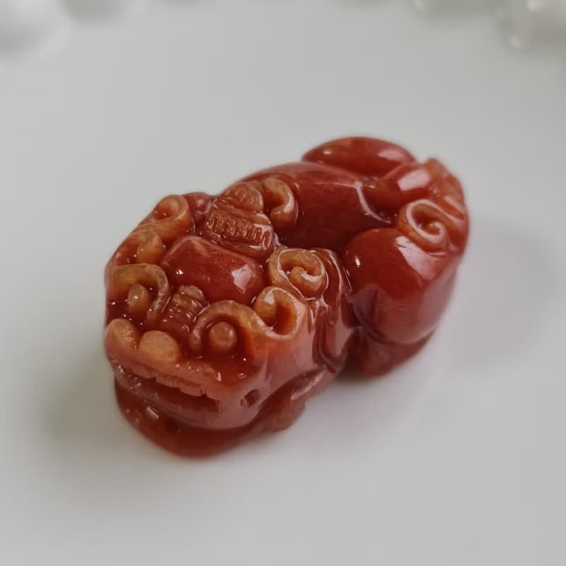 超財必供養!!!翡翠玉紅翡貔貅一對 | 天然緬甸玉A貨翡翠