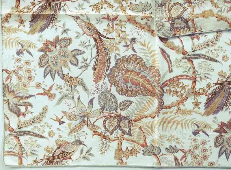 Sanderson Vintage Scarf Birds and Floral Botanical 21 x 20.5 inches
