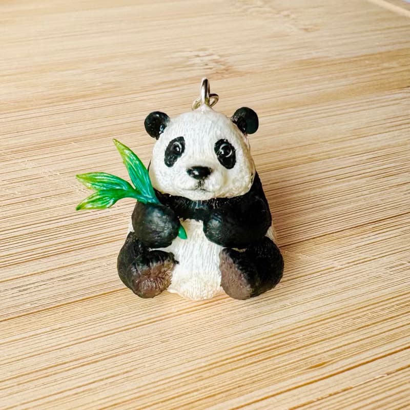 熊貓系列 | 手繪立體仿真熊貓 手作耳環 耳夾 單支