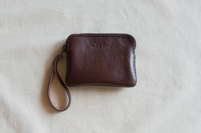 HANDMADE LEATHER SMALL COIN PURSE-DARK BROWN