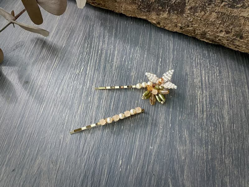 施華洛世奇珍珠-織花似錦小髮夾組