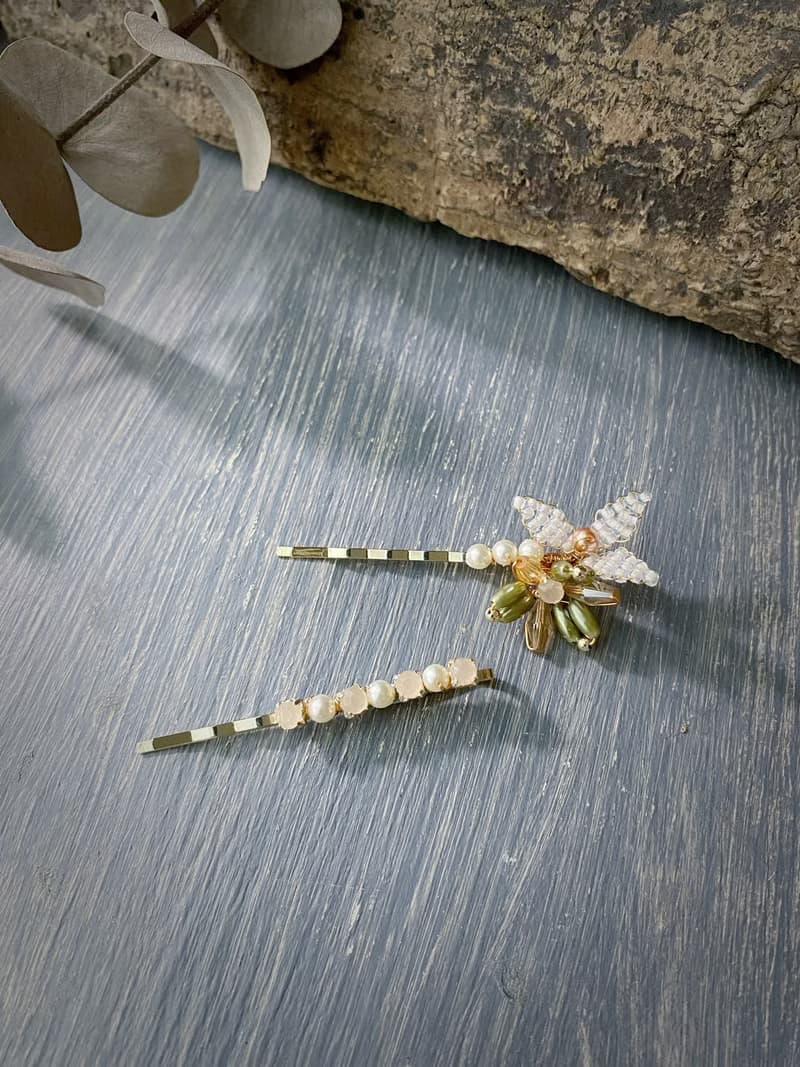 施華洛世奇珍珠-織花似錦小髮夾組