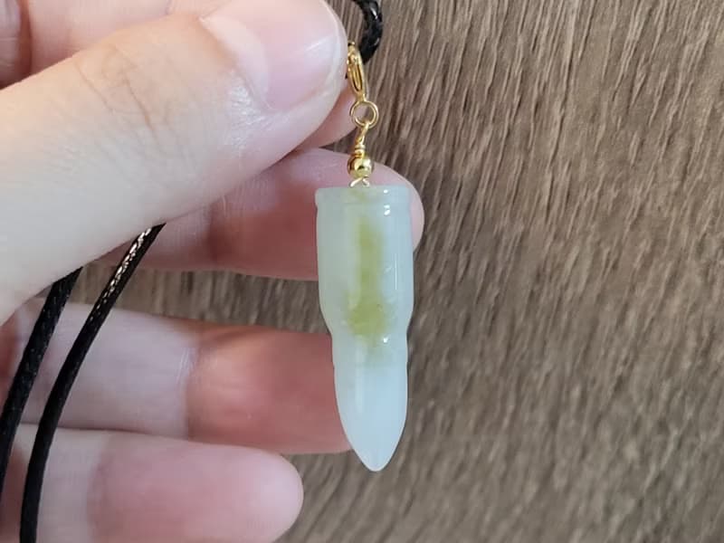 【親翠】天然翡翠 冰飄黃個性子彈項鍊 | 天然斑駁感個性危險魅惑