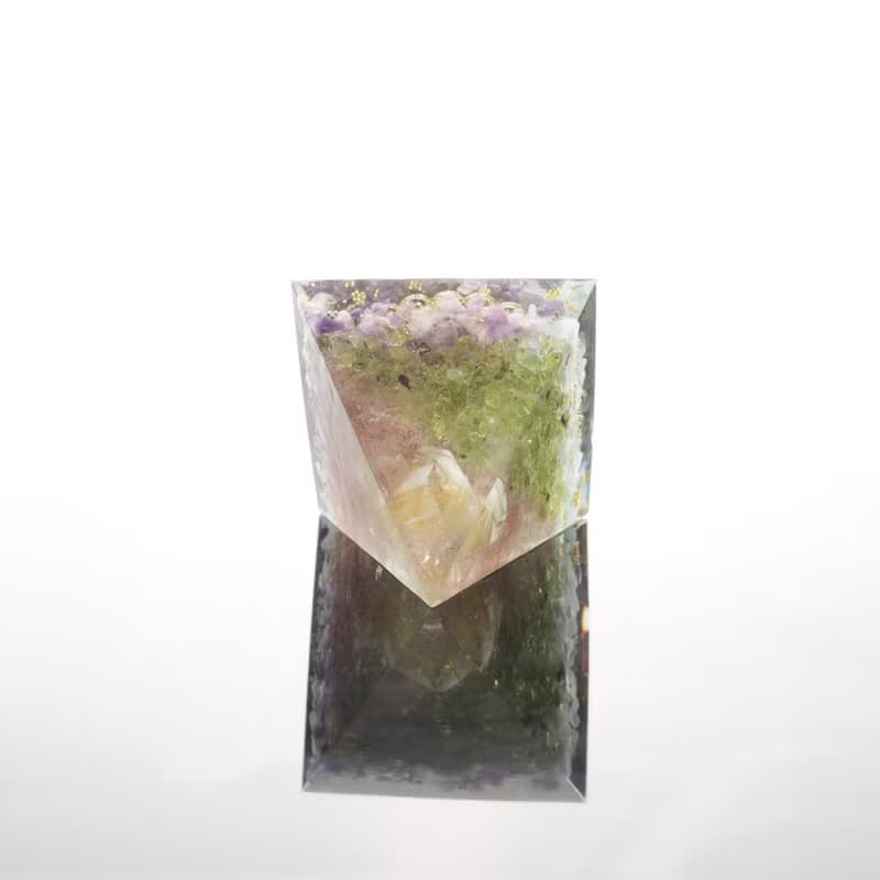 【畢業禮物】五晶之塔奧剛金字塔小夜燈Orgonite黃水晶療癒能量