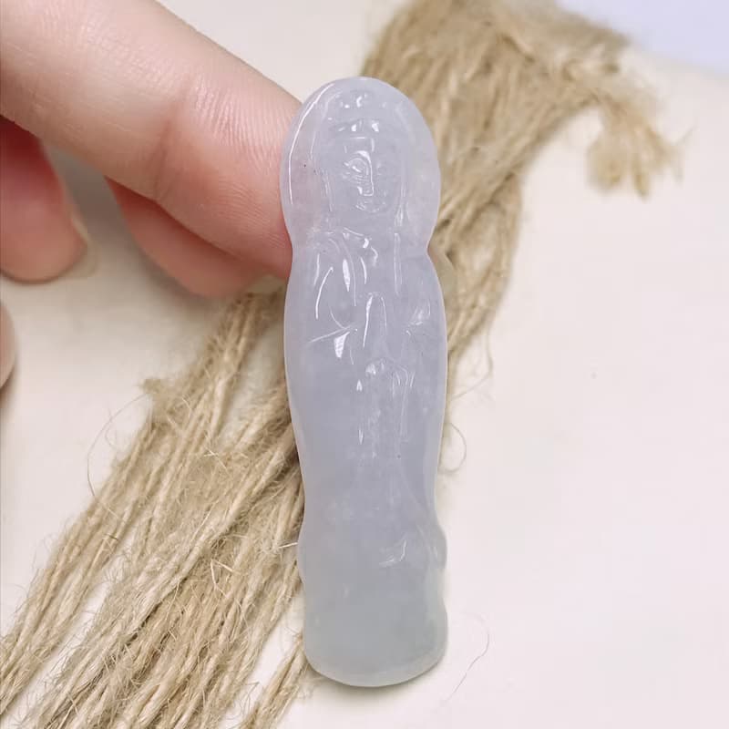 冰種紫羅蘭翡翠觀音菩薩| 天然緬甸玉翡翠A貨 | 送禮