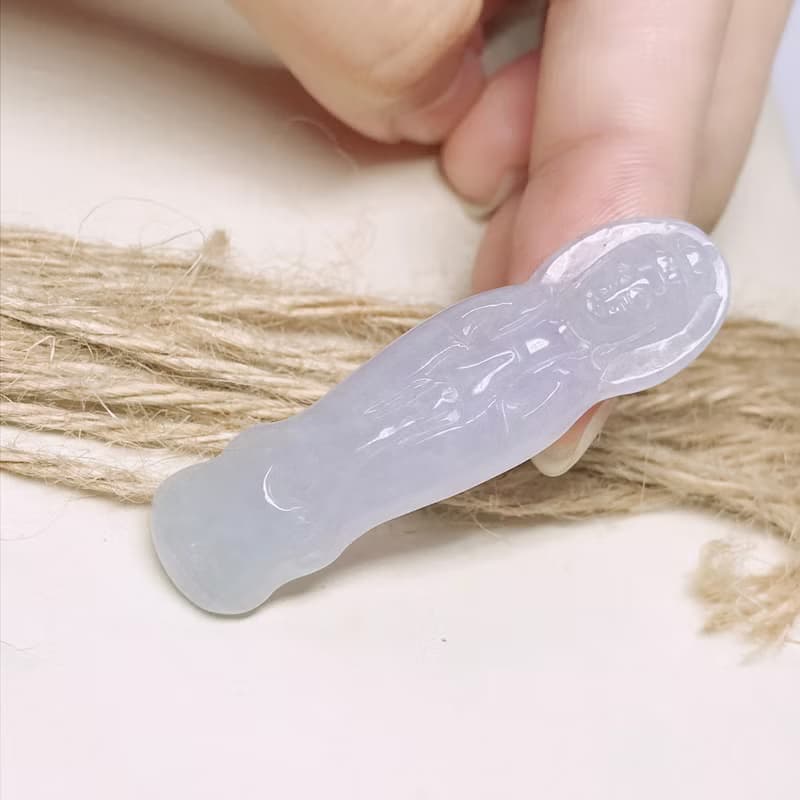 冰種紫羅蘭翡翠觀音菩薩| 天然緬甸玉翡翠A貨 | 送禮
