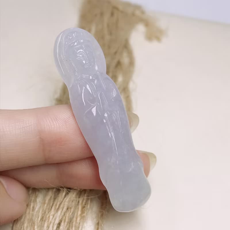 冰種紫羅蘭翡翠觀音菩薩| 天然緬甸玉翡翠A貨 | 送禮