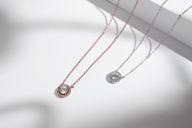 鍾愛。圓鑽純銀項鍊