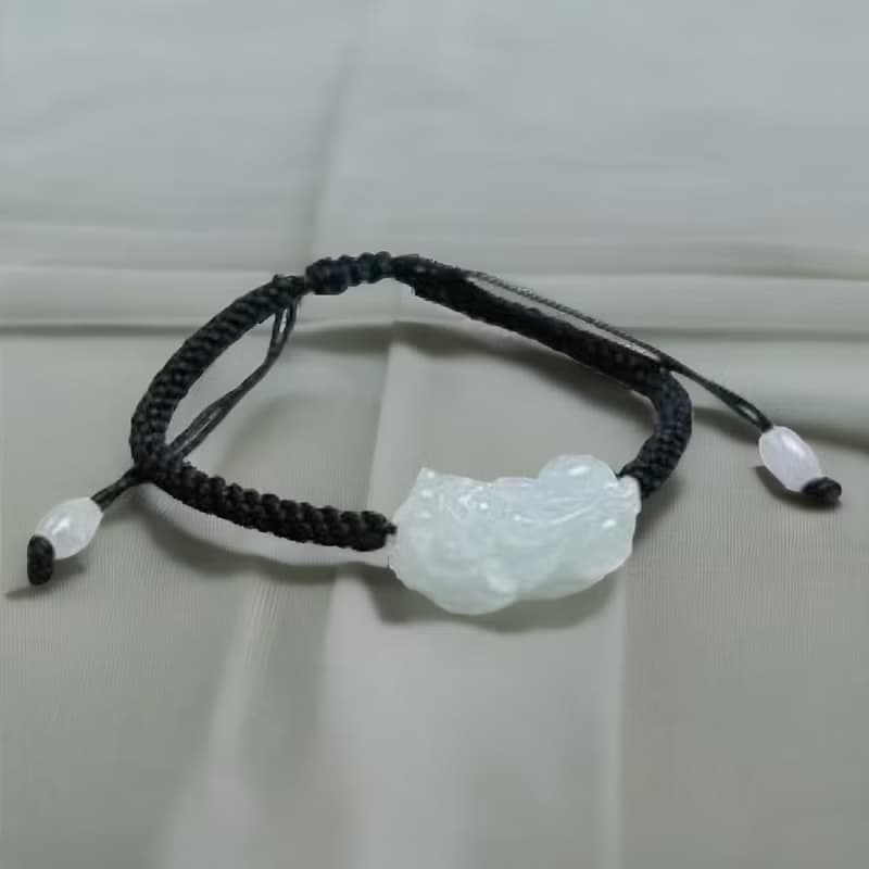 【招財神獸】冰糯翡翠貔貅編織手鍊 | 天然緬甸玉翡翠A貨 | 送禮