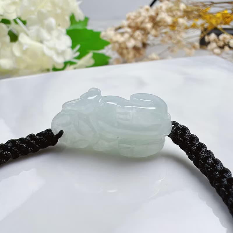 【招財神獸】冰糯翡翠貔貅編織手鍊 | 天然緬甸玉翡翠A貨 | 送禮