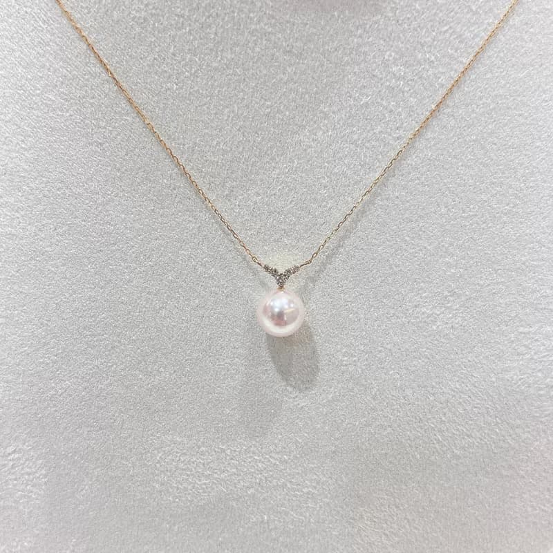 優雅鑲鑽珍珠項鍊