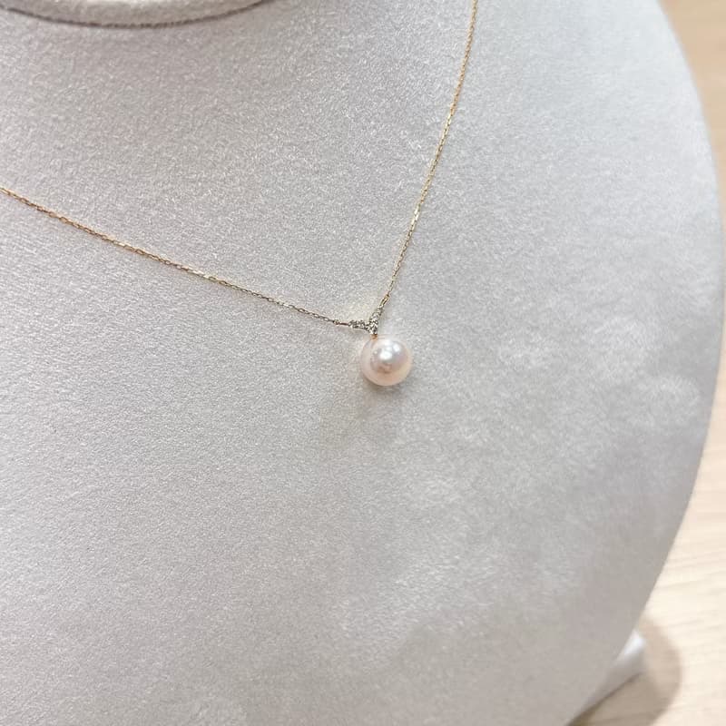 優雅鑲鑽珍珠項鍊