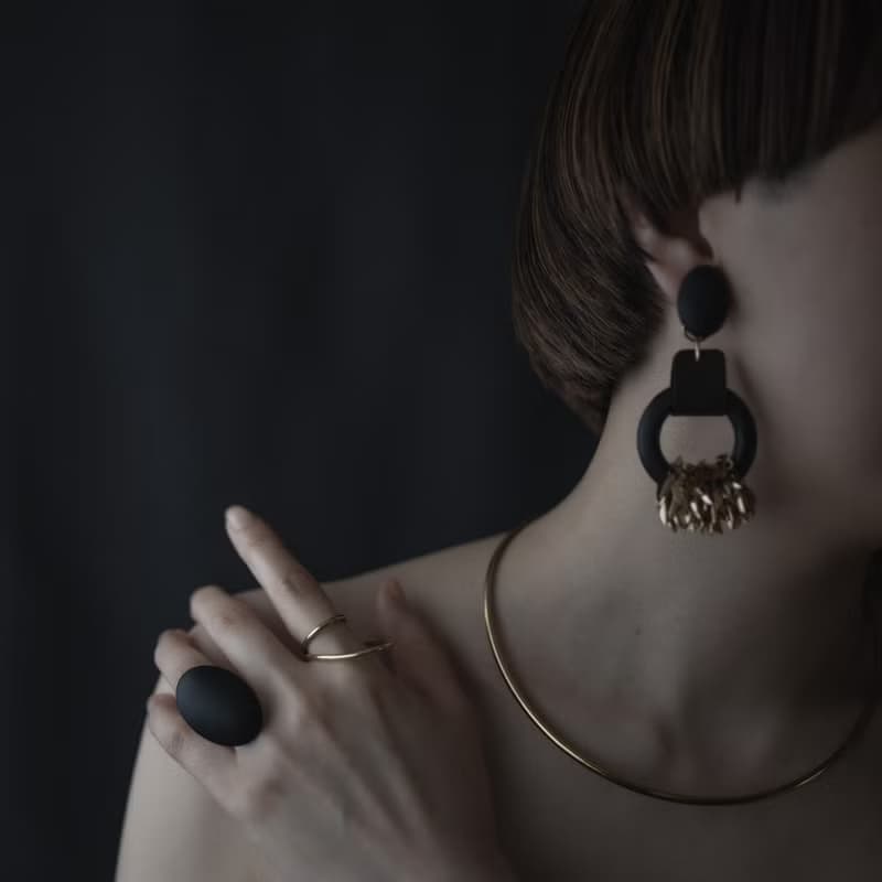Custom choker 着せ替えチョーカー / Interchangeable /stainless, 24k gold plated醫療鋼耳環 夾式耳環