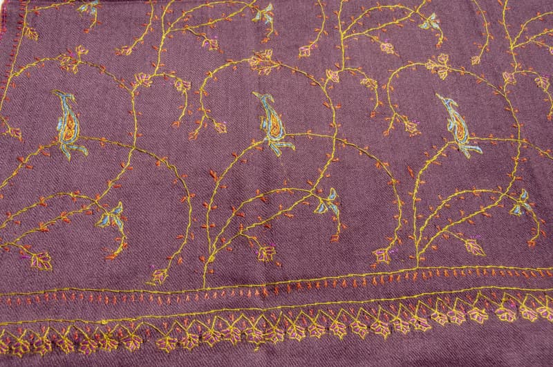 喀什米爾Cashmere/羊絨圍巾/純羊毛圍巾披巾/戒指絨披肩-刺繡花朵