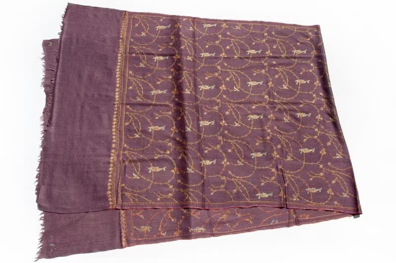 喀什米爾Cashmere/羊絨圍巾/純羊毛圍巾披巾/戒指絨披肩-刺繡花朵