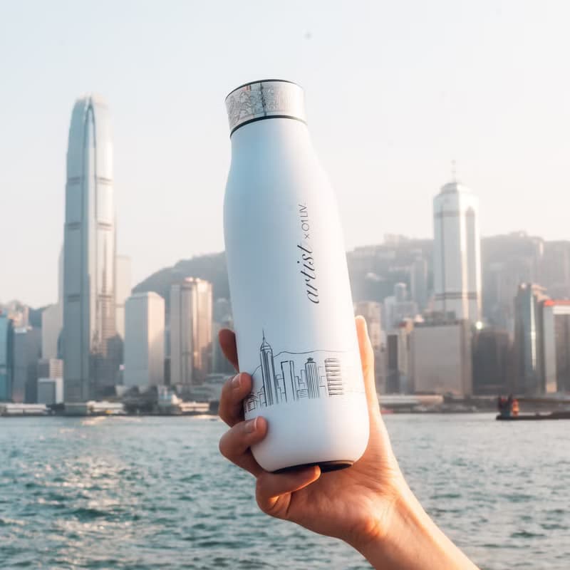 01LIV x wbottle 500ml不銹鋼雙層真空茶滤防漏易潔保溫瓶 環保杯