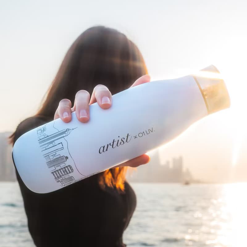 01LIV x wbottle 500ml不銹鋼雙層真空茶滤防漏易潔保溫瓶 環保杯