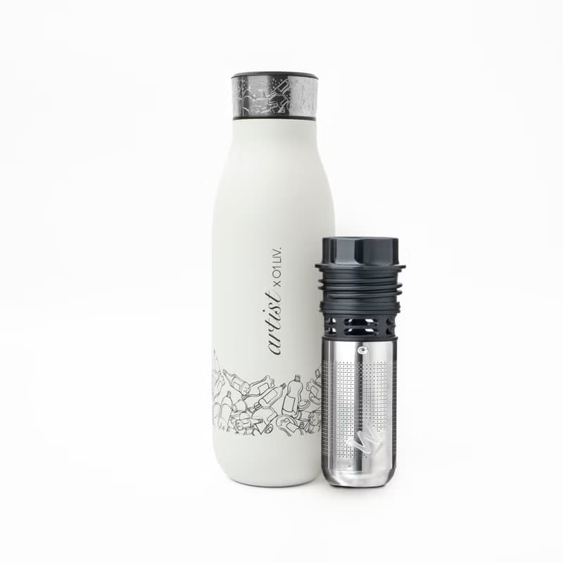 01LIV x wbottle 500ml不銹鋼雙層真空茶滤防漏易潔保溫瓶 環保杯