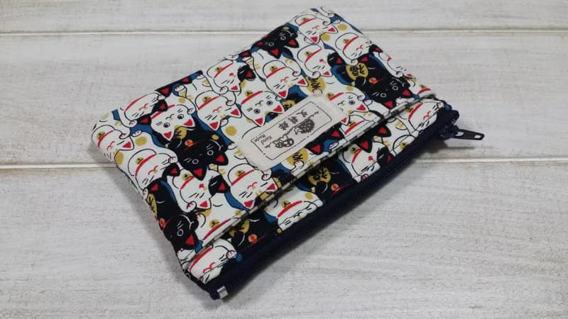 藍色招財貓零錢包/收納包/卡片包