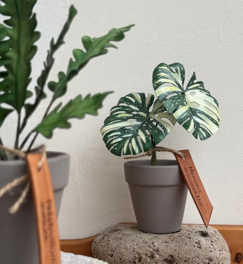 泰國斑葉龜背芋_觀葉皮革盆栽 / 送禮