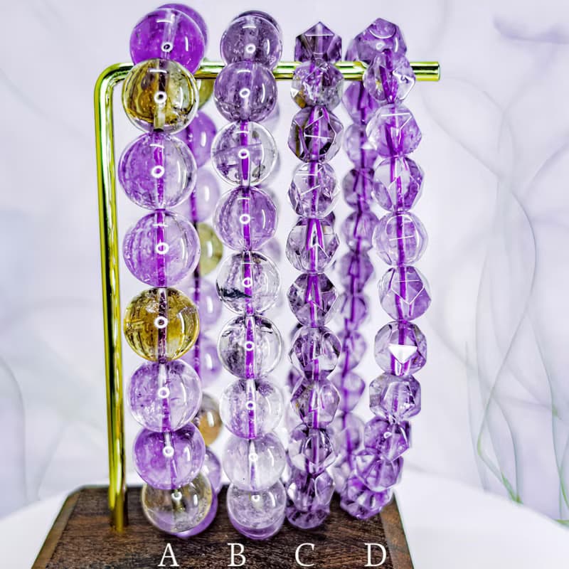 【紫黃晶/鑽切薰衣草紫水晶】水晶手串手鍊