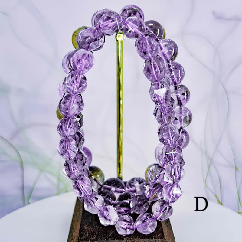 【紫黃晶/鑽切薰衣草紫水晶】水晶手串手鍊