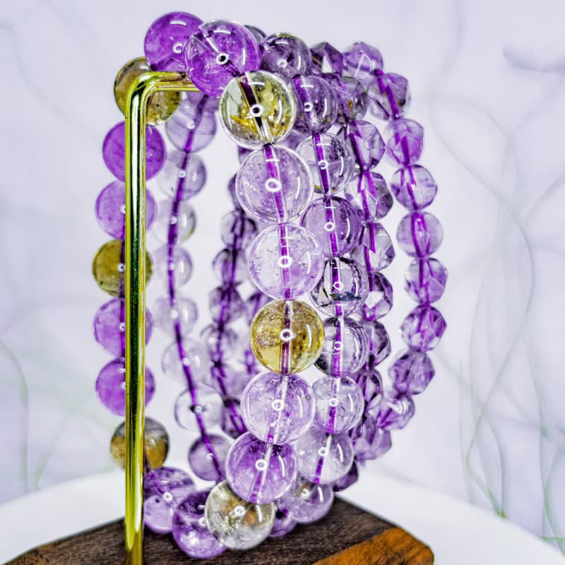 【紫黃晶/鑽切薰衣草紫水晶】水晶手串手鍊