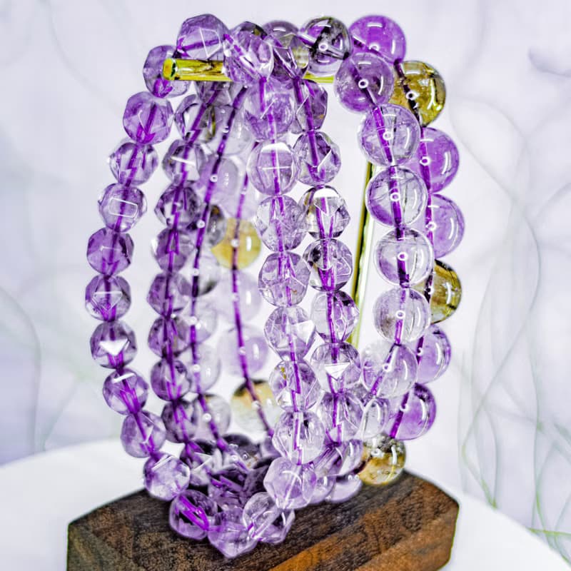 【紫黃晶/鑽切薰衣草紫水晶】水晶手串手鍊