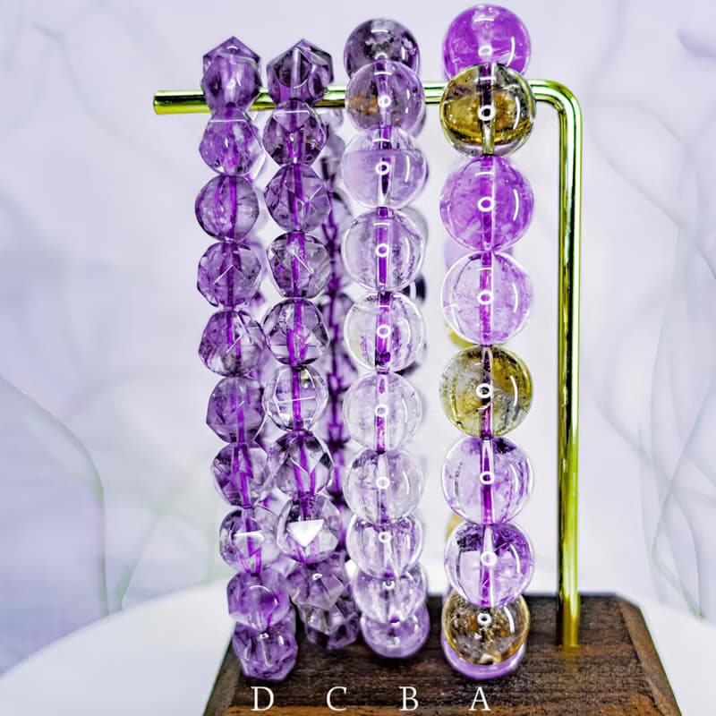 【紫黃晶/鑽切薰衣草紫水晶】水晶手串手鍊