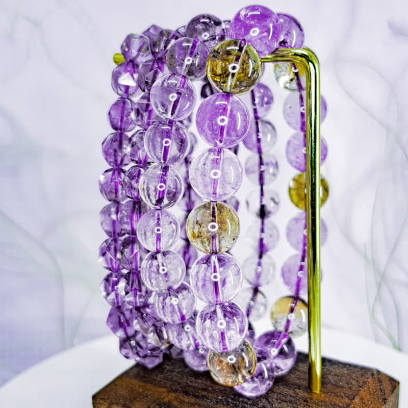 【紫黃晶/鑽切薰衣草紫水晶】水晶手串手鍊