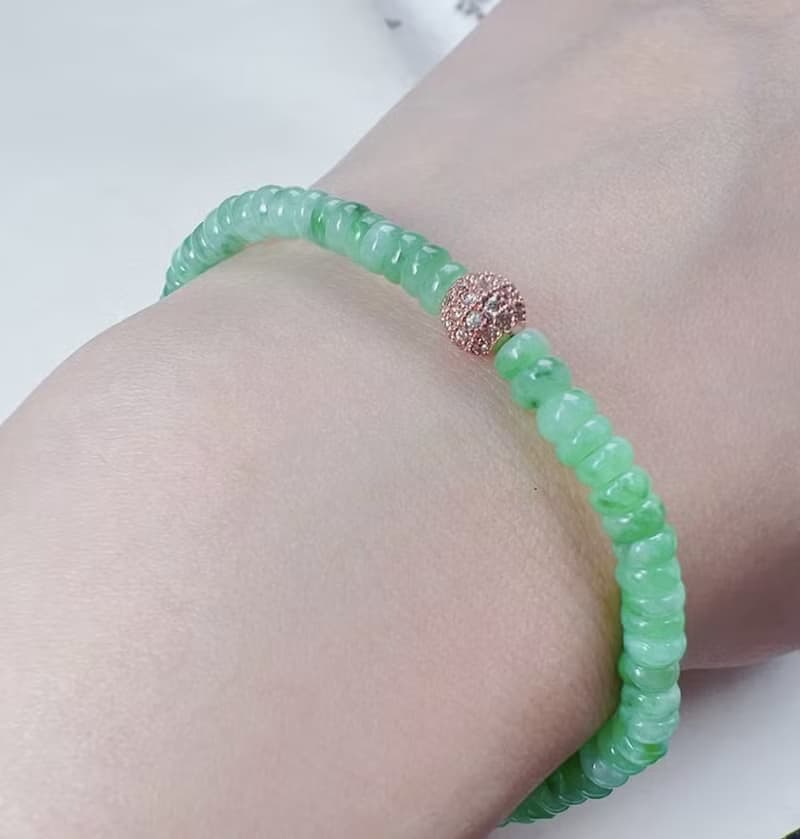 飄陽綠翡翠算盤珠手鍊 | 天然緬甸玉A貨翡翠 | 送禮