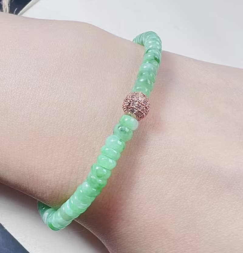飄陽綠翡翠算盤珠手鍊 | 天然緬甸玉A貨翡翠 | 送禮
