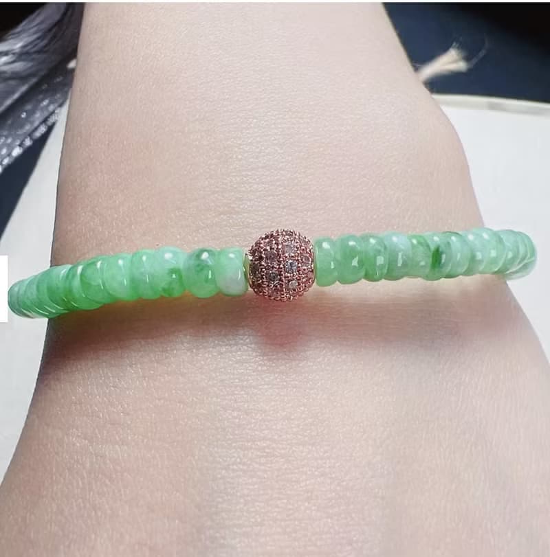 飄陽綠翡翠算盤珠手鍊 | 天然緬甸玉A貨翡翠 | 送禮