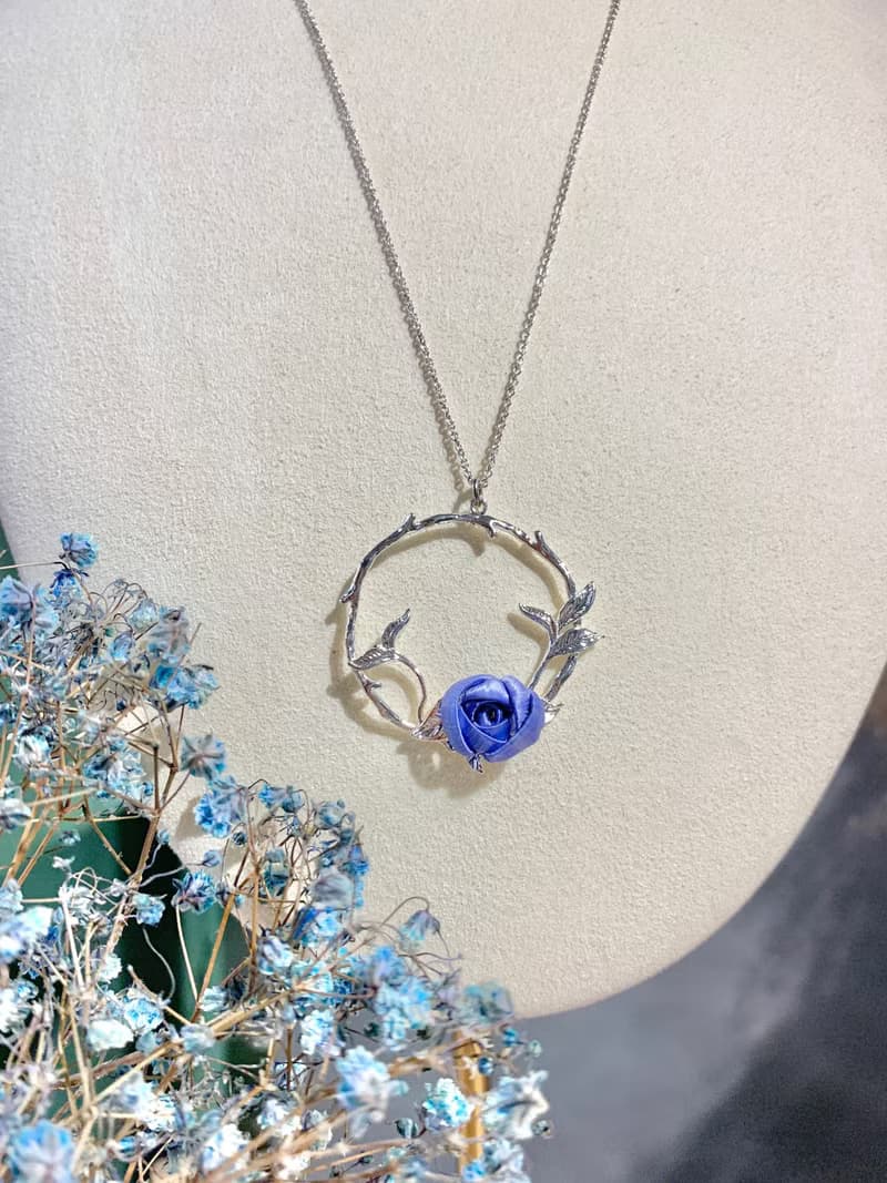 Re-Re蠶絲金工—小花園玫瑰長項鍊