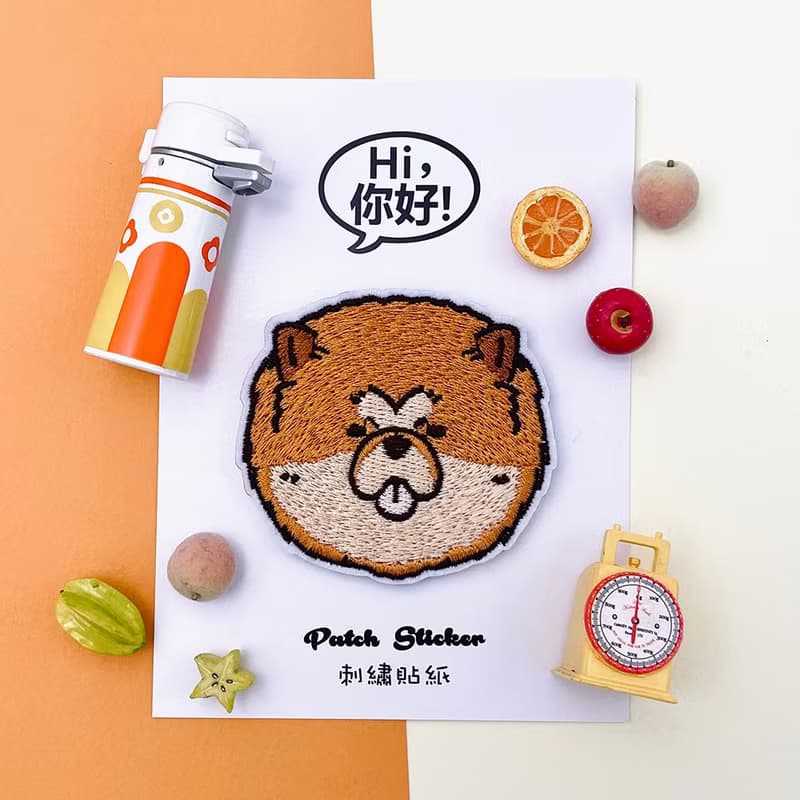 刺繡貼紙-鬆獅犬