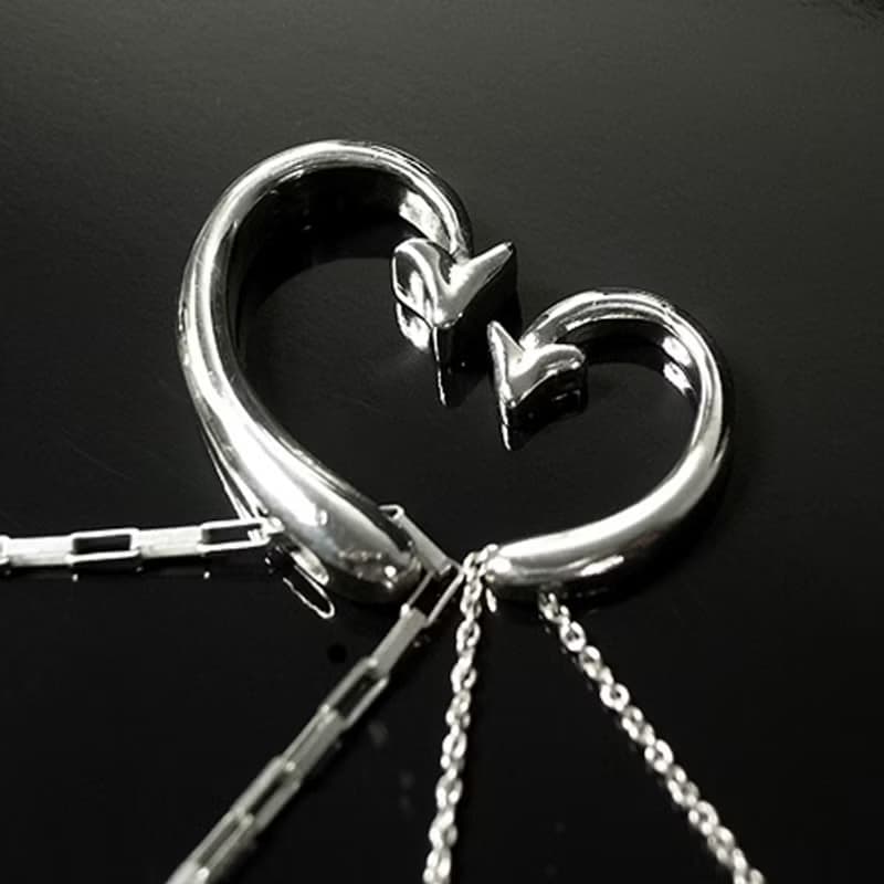 Love Hook | 愛心惡魔尾巴情侶純銀手工對墜項鍊.墜鍊.2件合購款