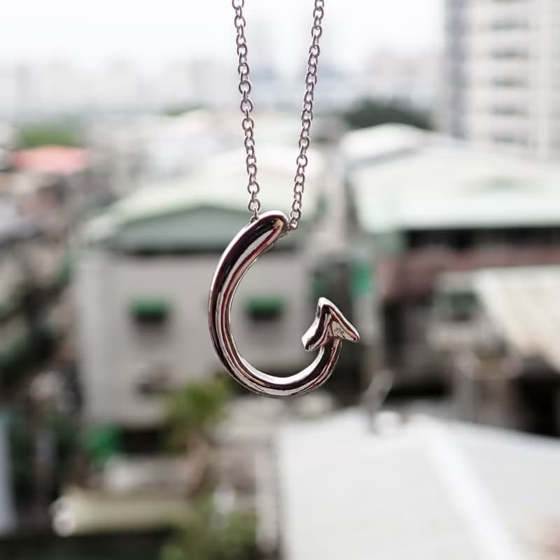 Love Hook | 愛心惡魔尾巴情侶純銀手工對墜項鍊.墜鍊.2件合購款